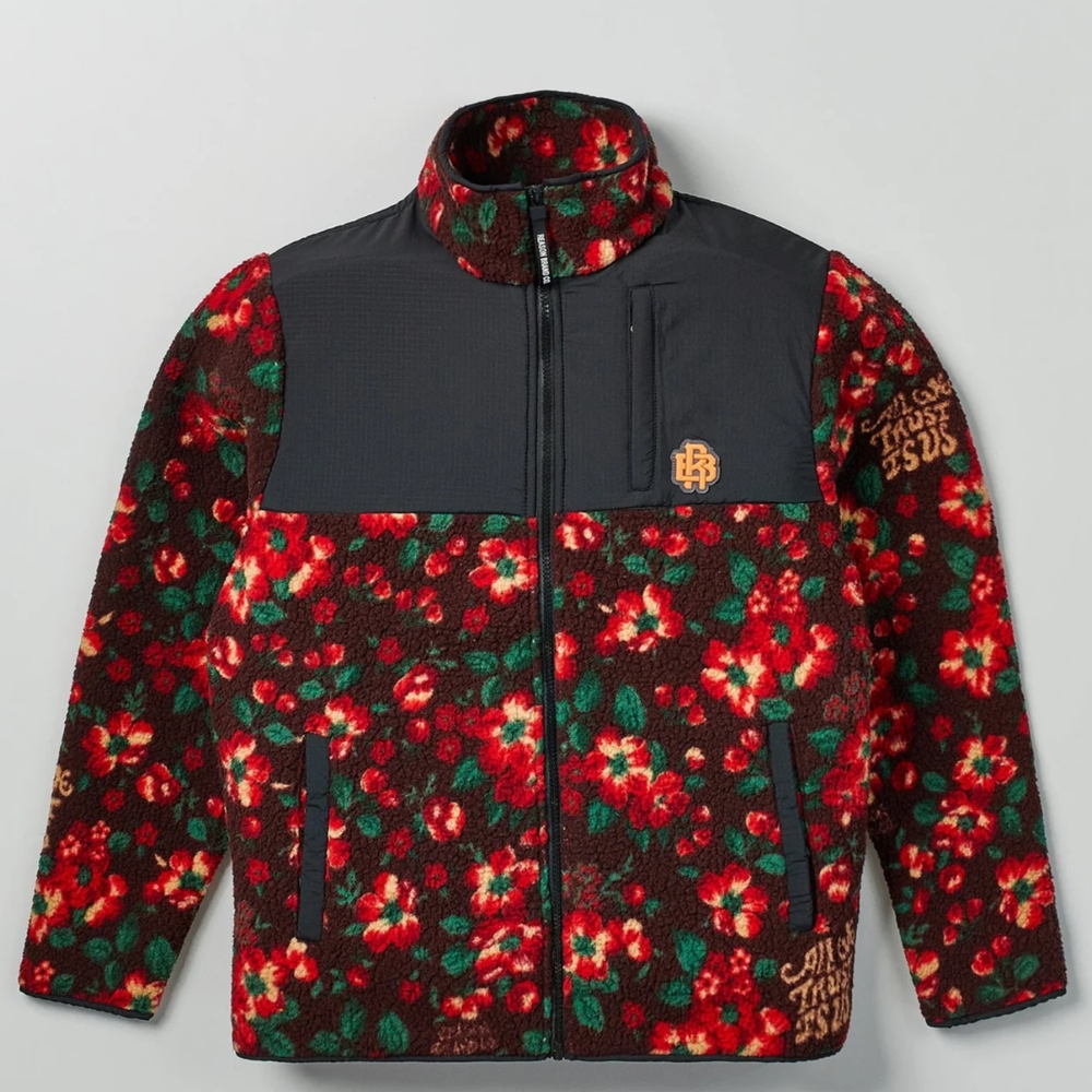 Men's Red Black XL Reason Brand Floral Bomber Jacket Streetwear Deisgner